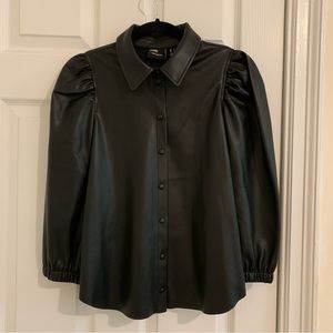 SOLD - Faux Leather Shirt